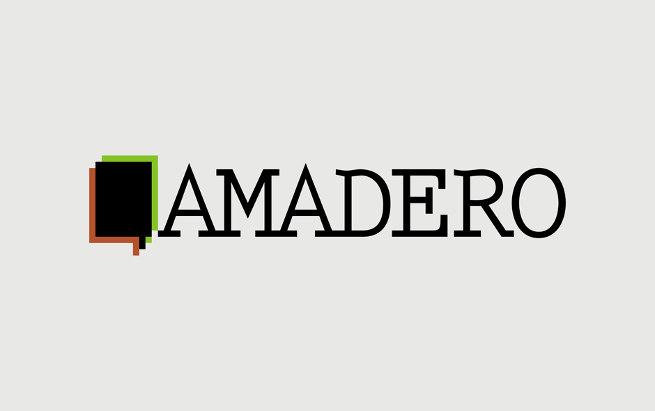 Amadero - logo na białym